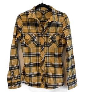 keen Stylish Plaid Long Sleeve Shirt - Yellow and Black